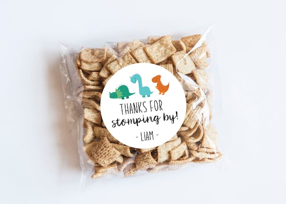 Bright Dinosaurs Stickers, First Birthday, Dino Theme, Thank You Stickers, Dinosaur Birthday, Dinosaur Favors, Modern Dinos, Favor Tags Il_570xn