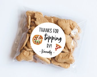 Pizza Birthday Stickers, Pizza Theme, Pizza Favors, Gift Tags, Pizza Party, Party Decor, Thank You Pizza Labels, Cooking Pizza Party