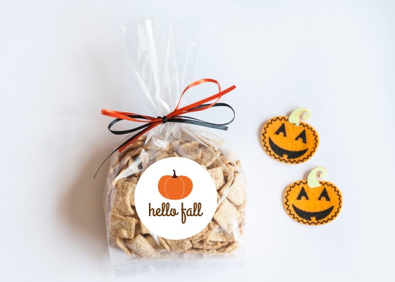 Hello Fall Stickers, Pumpkin Stickers, Thanksgiving Labels, Packaging Labels, Baking Stickers, Thanksgiving Tags, Favors, Fall Party Il_570xn