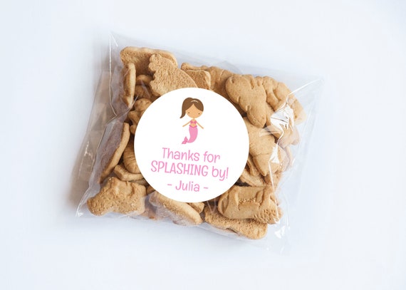 Mermaid Stickers, Mermaid Theme, Splashing By, Mermaid, Thank You Labels, Mermaid Birthday, Goodie Bag Labels, First Birthday, Favors Il_570xn