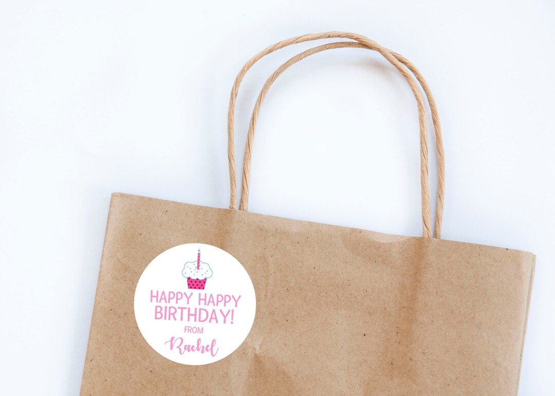 Birthday Gift Tag Stickers Birthday Tags Happy Birthday Etsy