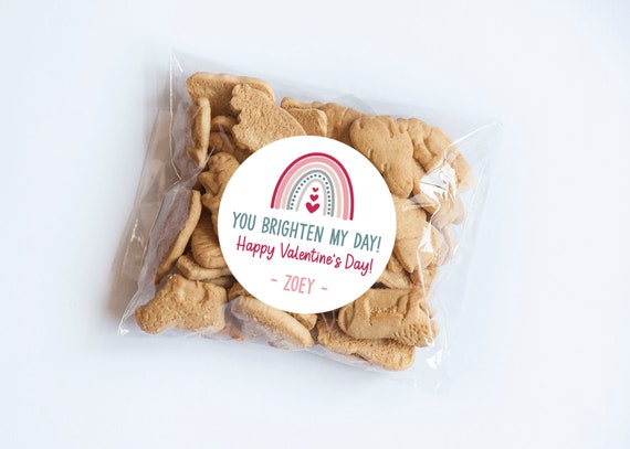 Rainbow Bright Valentine Stickers, Valentine's Day, Class Party, Sweet, Valentine's Tags, Valentine Labels, Pouch Labels, Favors Il_570xn