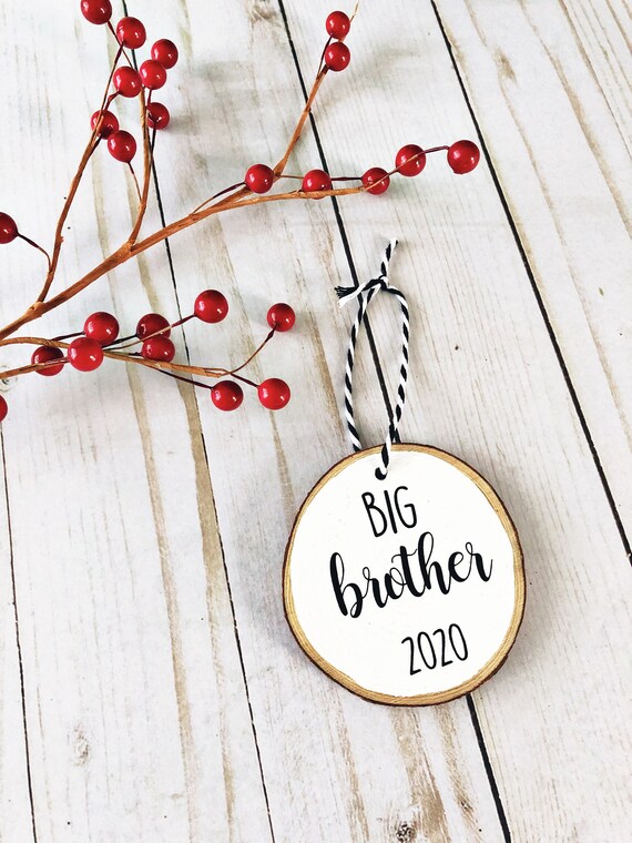 Big Brother Ornament, Wood Slice Ornament, Christmas Tree, Holiday Ornaments, Chalkboard Ornament, Rustic Christmas, Tree Decorating Il_570xn