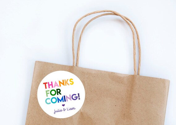 Rainbow Letter Thank You Stickers, Rainbow Birthday, Thank You Stickers, Favors, Gift Tags, Favors, First Birthday, Rainbow Labels Il_570xn