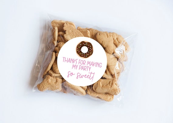 Donut Party Stickers, Thank You Labels, Hole Bunch, Donut Birthday, Donut Tags, Girl Birthday, Thanks a Hole Bunch, Donut Theme Il_570xn
