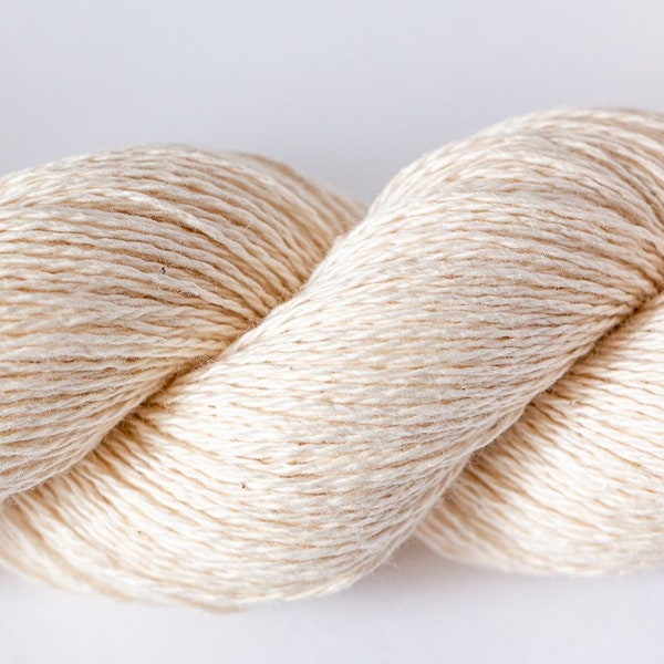 Undyed Yarn | 459 yards | Organic Combed Cotton | ORGANIC | Yarn | 5/2 | Fingering | Knitting | Weaving | Crochet | Natural Yarn | | 2-Ply