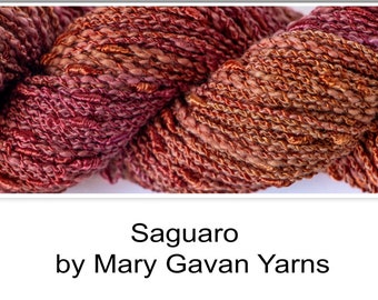 Rayon | Cotton | Yarn | Saguaro  | 225 yards | Mary Gavan Yarns | Textured Yarn | Rust | Maroon |  Multi color yarn | knitters yarn  | Knit