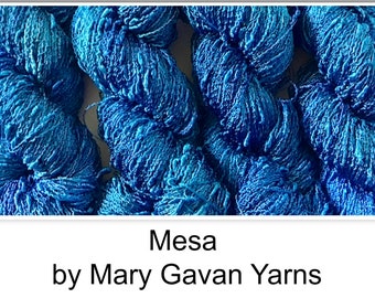 Rayon Yarn | Mesa | Yarn | 400 yards | Mary Gavan Yarns | Textured Yarn | Blues |  Multi color yarn | knitters yarn | weaving