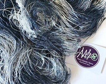 Rayon Yarn | 400 yards | Mary Gavan Yarns | Mesa yarn | Textured Yarn | charcoal | gray | white | Multi color yarn | knitters yarn | weaving
