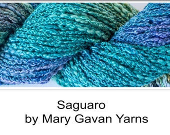 Rayon | Cotton | Yarn | Saguaro  | 225 yards | Mary Gavan Yarns | Textured Yarn | Teal | Purple |  Multi color yarn | knitters yarn  | Knit