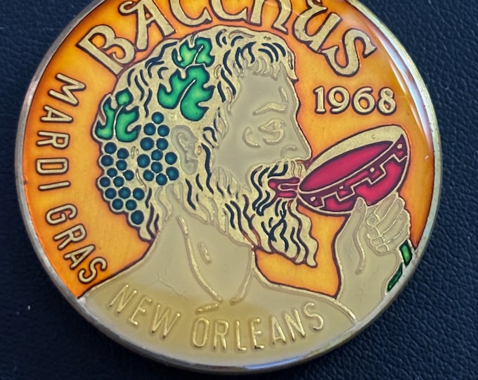 1979 BACCHUS / Bac-Chu-Steau Multi-Color Cloisonne bronze Mardi Gras Doubloon