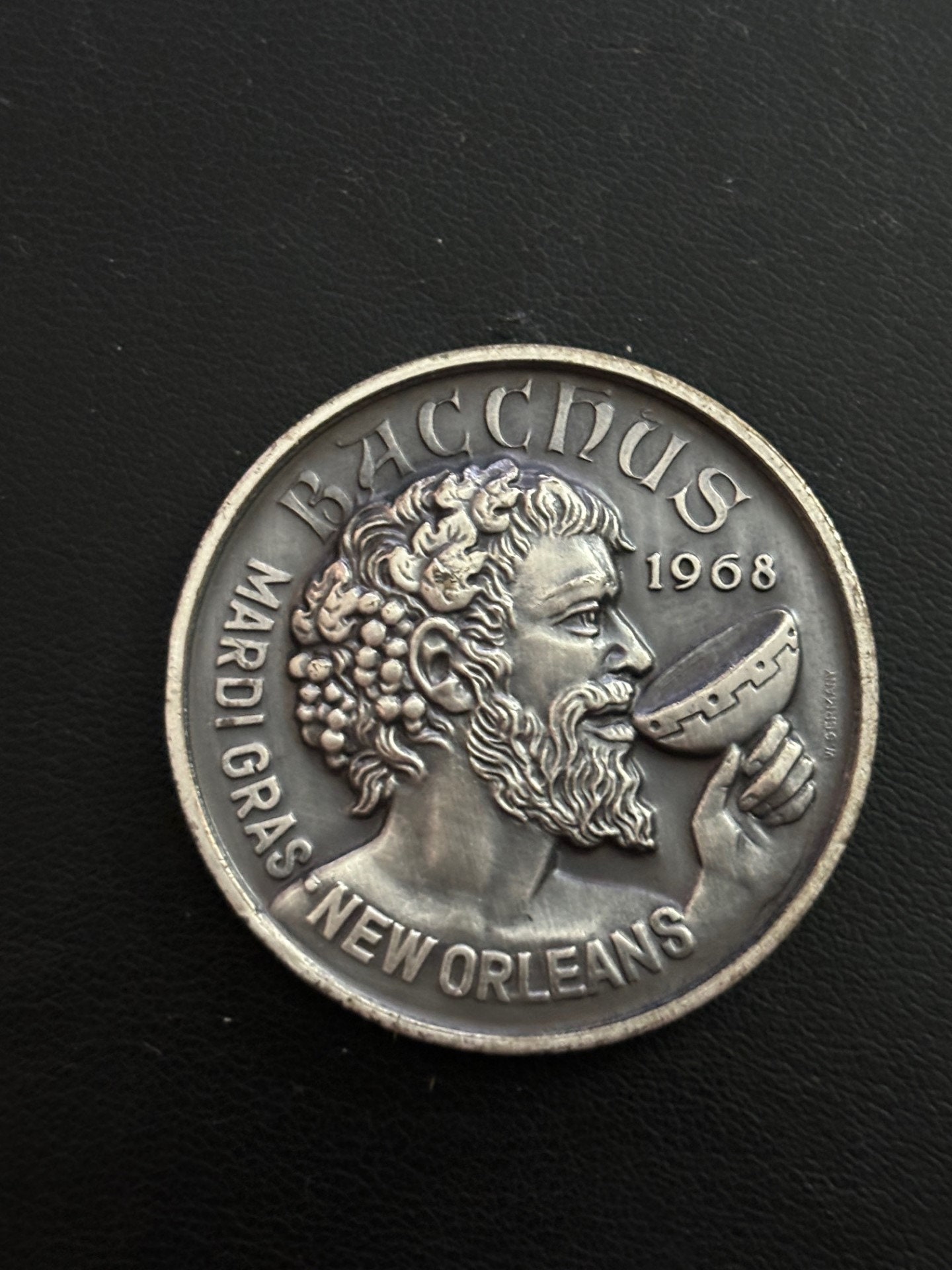 1969 Bacchus Doubloon: Limited Edition Oxidized Silver Mardi Gras