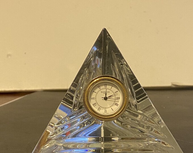 Waterford Crystal Desk Clock PYRAMID CLOCK Small Desk Clock With New