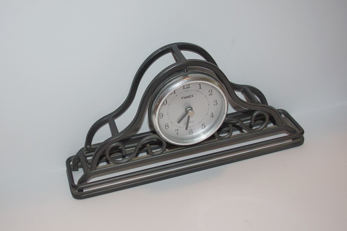 Wrought Iron Mantel Clock by Timex Etsy