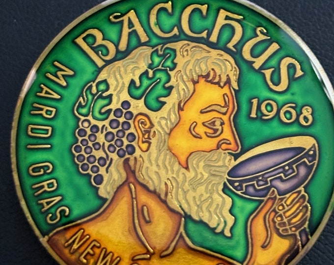 1975 BACCHUS / Circus Parade Multi-Color Cloisonne bronze Mardi Gras Doubloon
