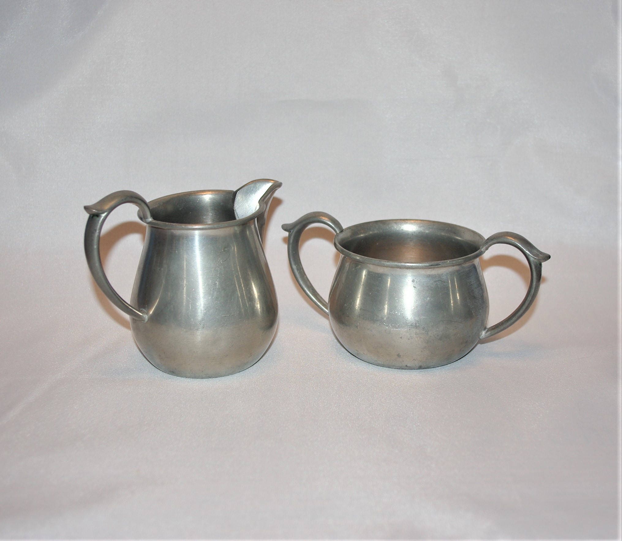 PEWTER SET by Trade Continental Creamer and Sugar Bowl