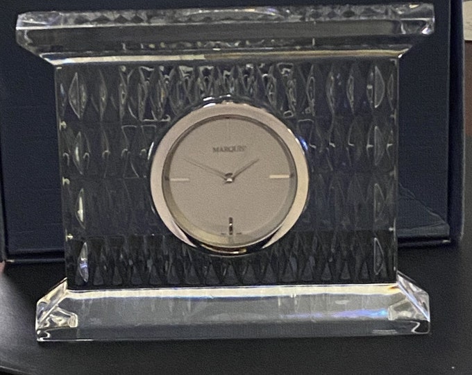 Waterford Crystal Clock Marquis PARADOX DESK CLOCK Large Crystal Clock