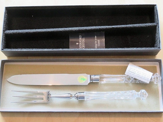 Waterford Crystal Carving Set Criss-cross Handles Original Box - Etsy