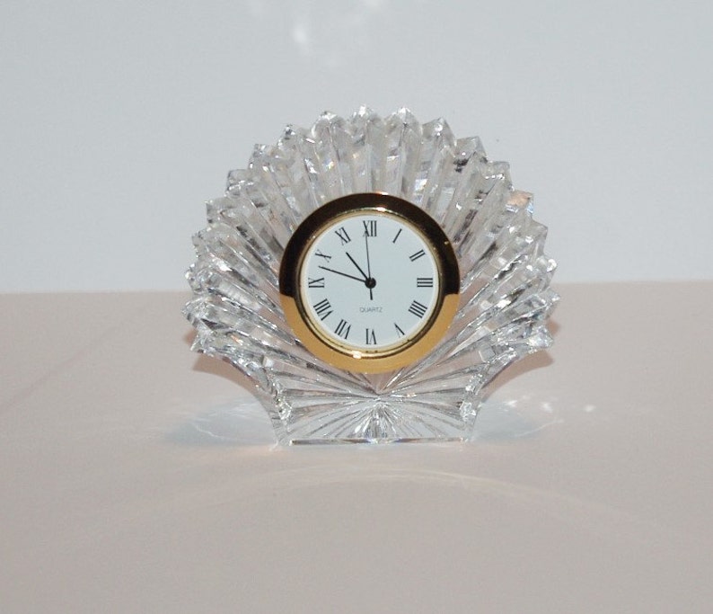 Waterford Crystal Shell Desk Clock with New Battery T342 Etsy