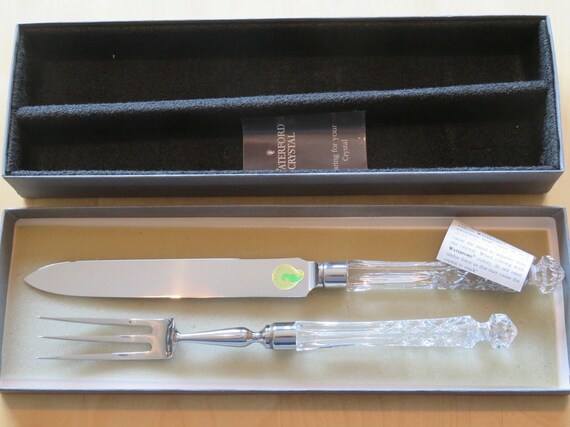 CLEARANCE Waterford Crystal CARVING Set Knife and Fork LISMORE With Round  Handles Pre-owned in Very Good Condition 111 Dhm 