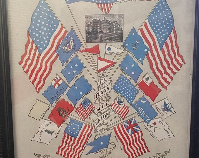 PRINT of the FLAGS of the UNION 8x10 Inch Print Framed and Ready to Display Great Gift Idea Gift ...