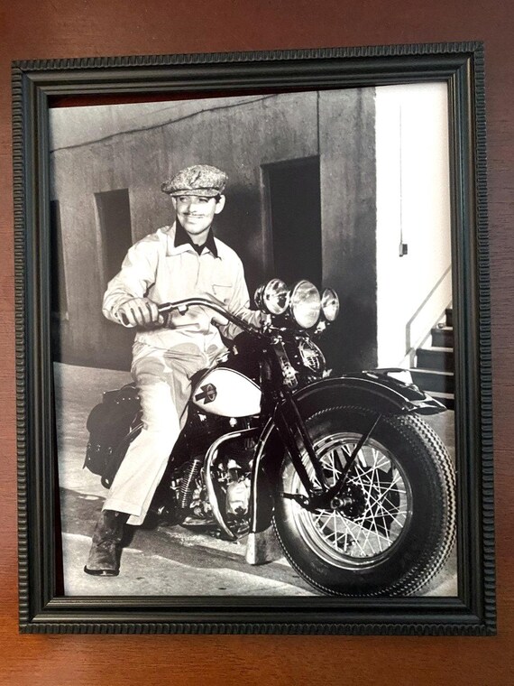 Vintage PHOTO of CLARK GABLE on Motorcycle Black and White Print 8x10 Inches Framed or Unframed Gift for Collector or Motorcycle Enthusiast Etsy