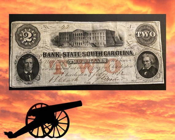 1861 Civil War, State of North Carolina $2 note October 6th 1861 1861 Civil War, State of North Carolina $2 note October 6th 1861