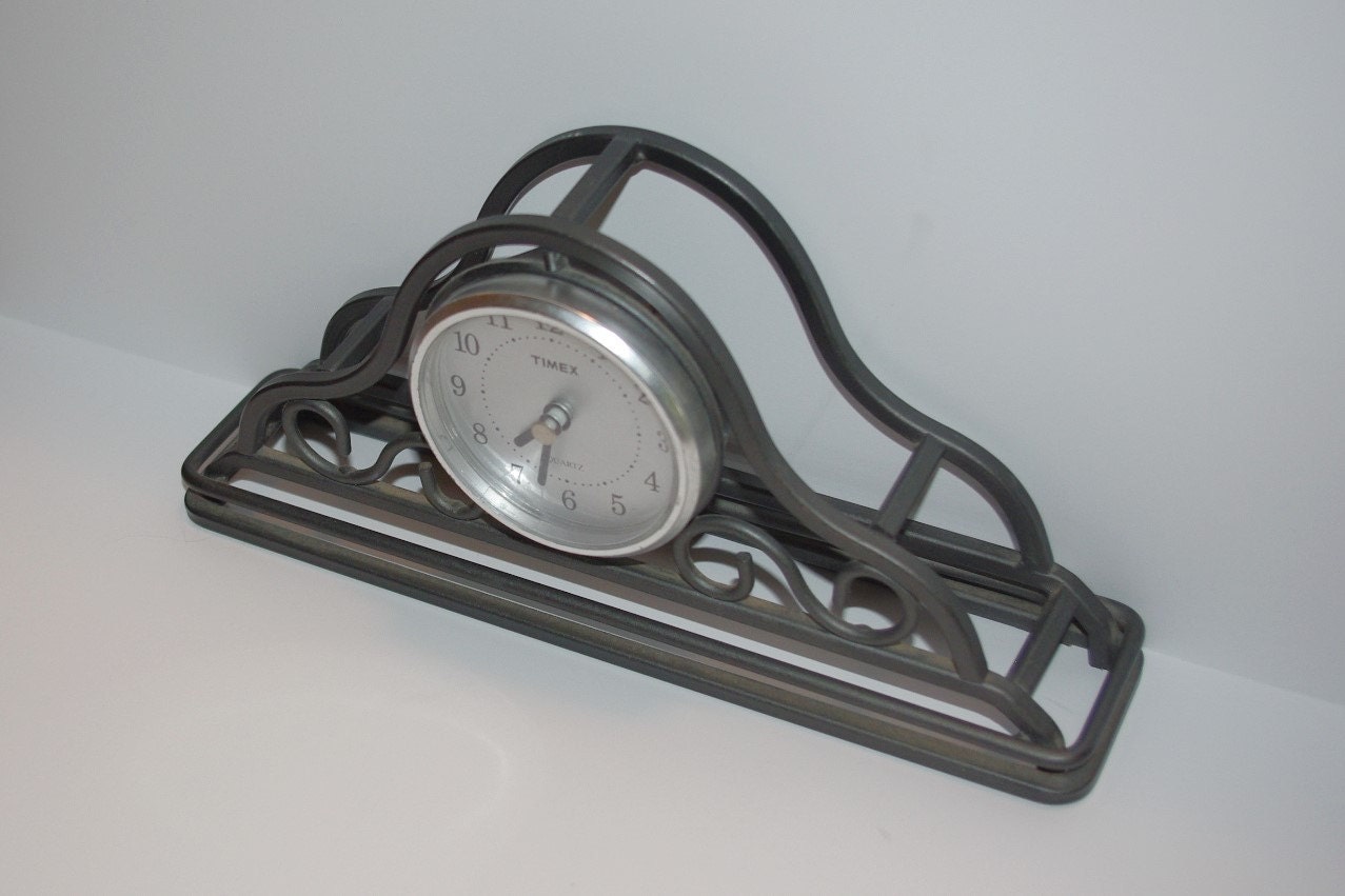 Wrought Iron Mantel Clock by Timex Etsy