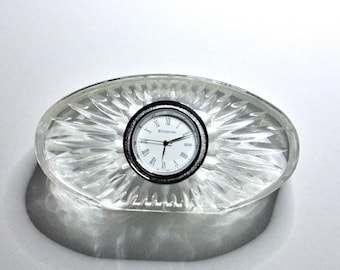 Waterford Crystal Oval Desk Clock with Roman Numerals