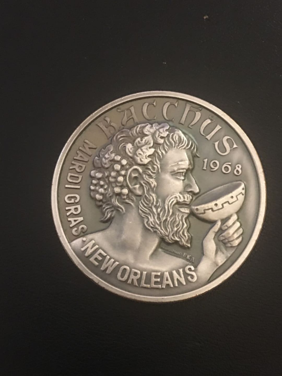 1981 Mardi Gras Doubloon: Limited Edition Bacchus Silver Oxide