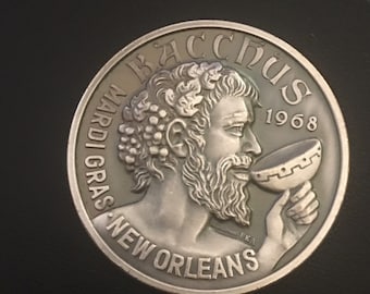 1981 Mardi Gras Doubloon: Limited Edition Bacchus Silver Oxide