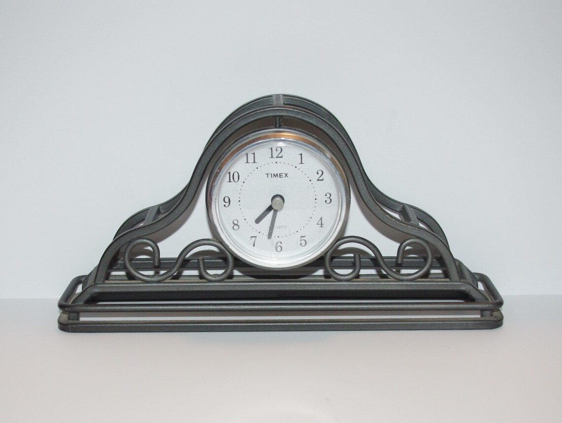 Wrought Iron Mantel Clock by Timex Etsy