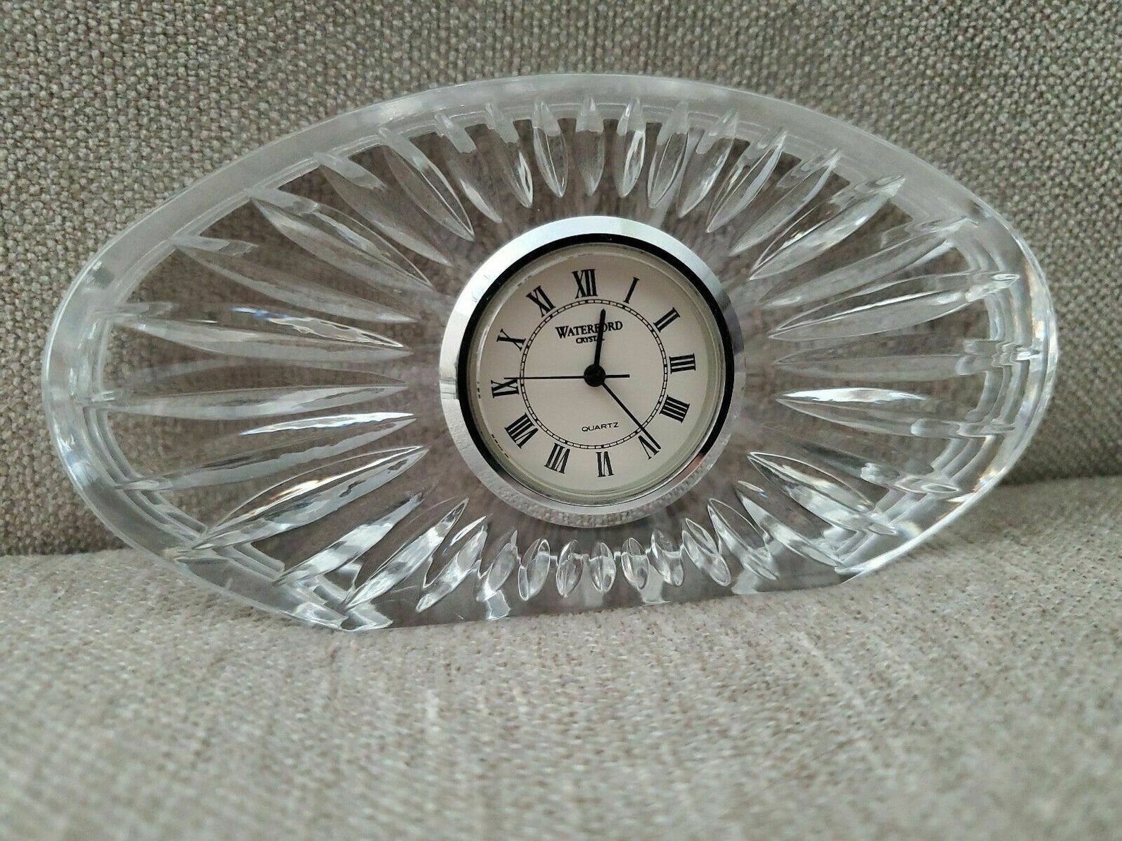 WATERFORD CRYSTAL CLOCK Oval Shaped Desk Clock with New Etsy