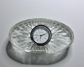Waterford Crystal Desk Clock 2 - OVAL CLOCK with New Insert and Battery - dhm