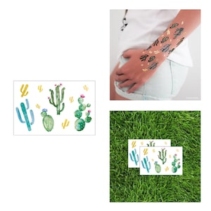 2 PACK Cactuses Tattoo 3x2