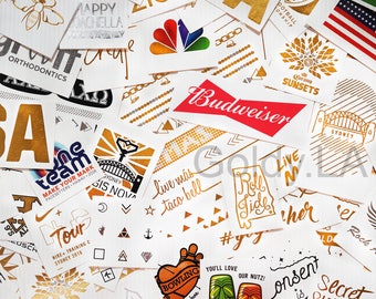 SAMPLE of custom metallic temporary tattoo