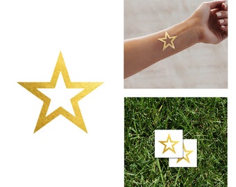 2 PACK Star Metallic Temporary Tattoo