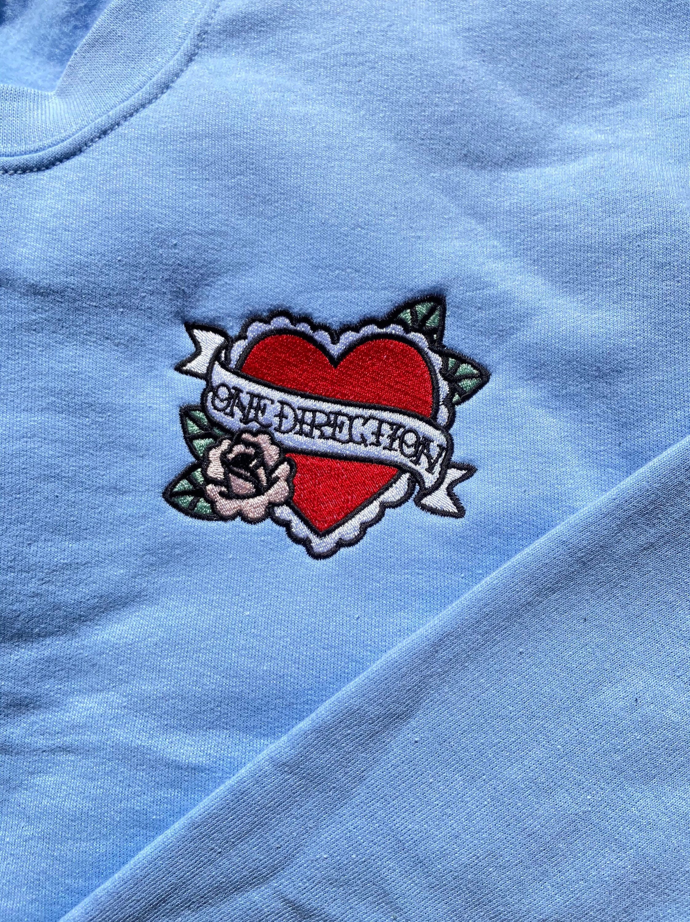 One Direction Tattoo Heart Embroidered Crewneck Sweatshirt - Etsy Australia One Direction Tattoo Heart Embroidered Crewneck Sweatshirt - Etsy Australia