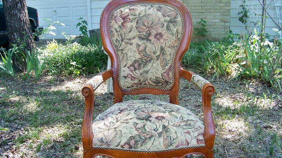 Antique Ladies Upholstered Parlor Chair / Arm Chair / Fireside Etsy image 0 - Antique Ladies Upholstered Parlor Chair / Arm Chair / Fireside Etsy