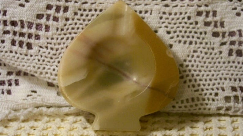 Vintage Alabaster Spade Ashtray