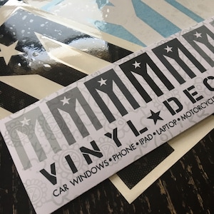 Bandera Negra y Puertorriqueña "Bandera de Puerto Rico "de Lucha" (4) Calcomanías de Vinilo (11"-5") / "ENVÍO GRATIS!"