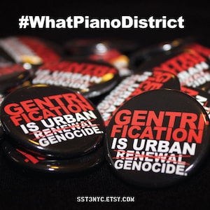 Gentrification is Urban Genocide Pin/ Button (Red/Black) 1.25&quot; / &quot;FREE SHIPPING!&quot;