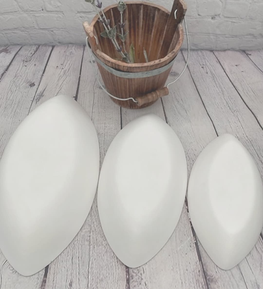 Set of 3 Ovalpoint Bowl Molds Plaster Drape Molds for Pottery