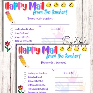 School Note, Teacher Note, Teacher Mail, Happy Notes, Reward Note, Parent Note, Digital Parent Note, Teacher Happy Mail, Happy Mail