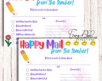 Nota escolar, Nota para el maestro, Correo para el maestro, Notas felices, Nota de recompensa, Nota para padres, Nota digital para padres, Correo feliz para el maestro, Correo feliz
