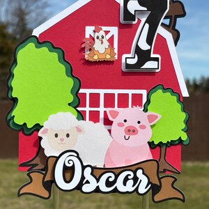 Barn Cake Topper, Farm Cake Topper, Barnyard Cake Topper, Farm Animals Cake Topper,
