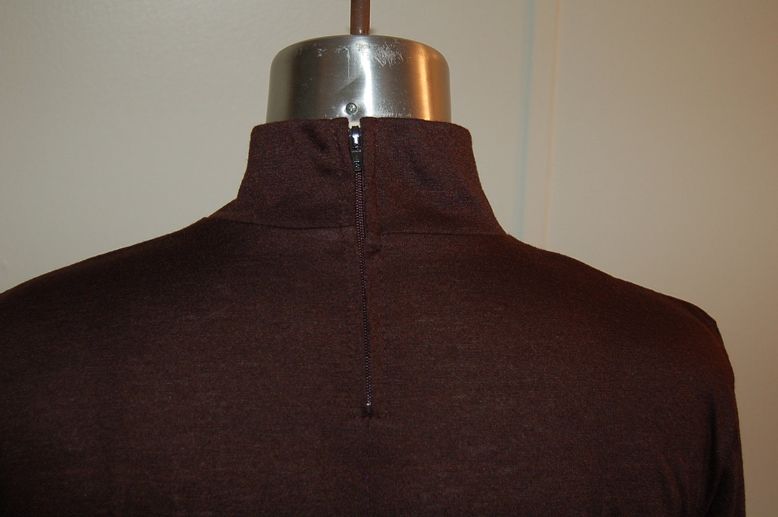 Handmade Dark Brown Mock Turtleneck With Leather Piecing Size - Etsy