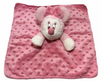 Vintage RARE Disney Gund My First Minnie Pink Baby Blanket Plush Rattle