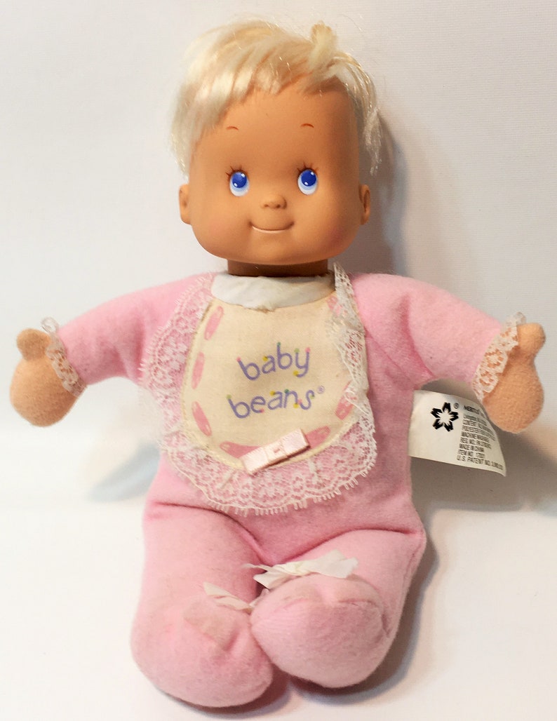 Baby Beans RARE Girl Doll Pink Jammies & Bows Vintage Toy Etsy