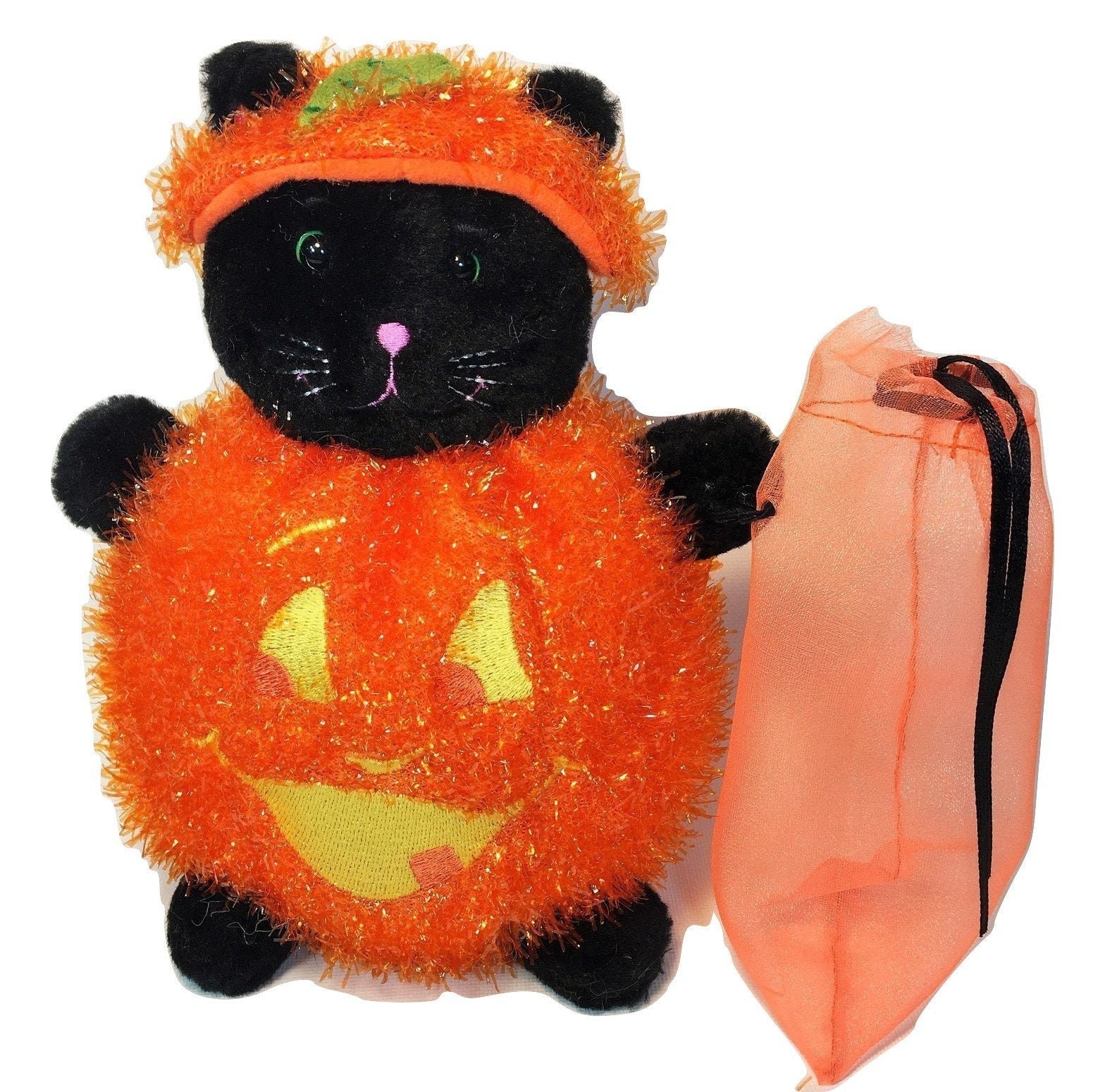 Bath & Body Works Black Cat Cosmetic Mini Backpack Bag Straps Halloween